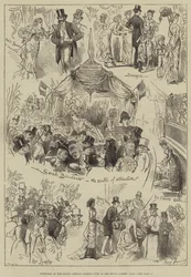 Schetsen bij het Grote Franse Liefdadigheidsfeest in de Royal Albert Hall